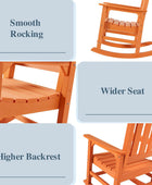 Mecedora de patio, mecedora de madera de polietileno con respaldo alto, sillas
