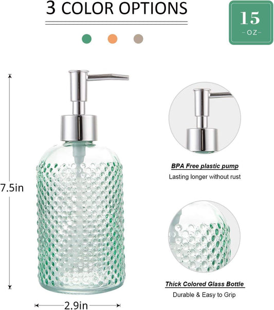 Paquete de 3 botellas dispensadoras de jabón de loción de vidrio surtido de 15 - VIRTUAL MUEBLES