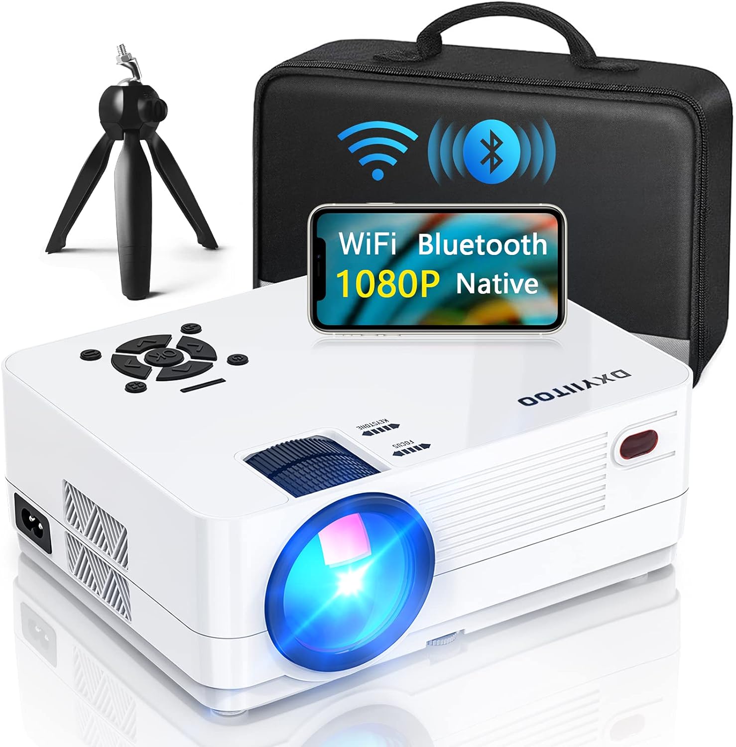 con WIFI y Bluetooth, proyector de cine en casa compatible con