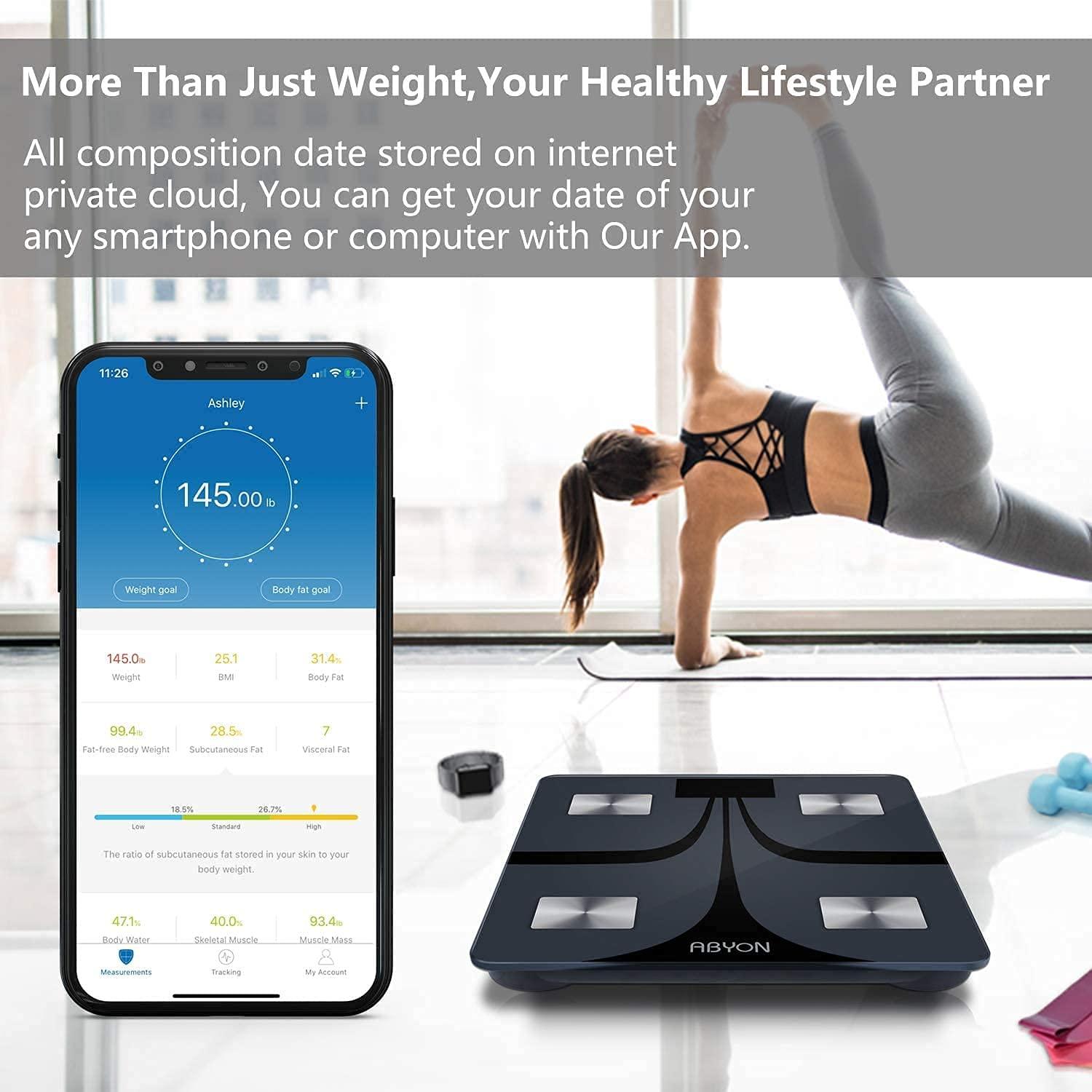 Báscula inteligente Bluetooth, monitor digital de peso y grasa corpora -  VIRTUAL MUEBLES