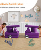 Sofá infantil de 13 piezas, sofá modular para niños, sofá plegable para sala de