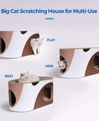Salón rascador para gatos grandes, casa rascador de cartón corrugado para gatos