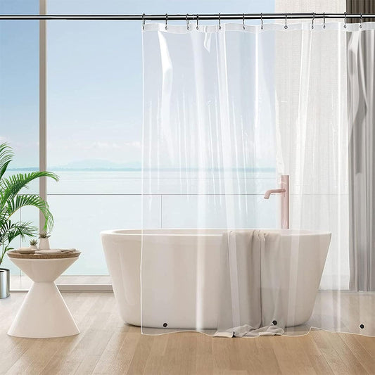 Tonnali Forro de cortina de ducha transparente extra largo de 72 x 75 pulgadas, - VIRTUAL MUEBLES