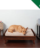 Sofá de felpa ortopédica para perro, cama con forma de L, tumbona ergonómica
