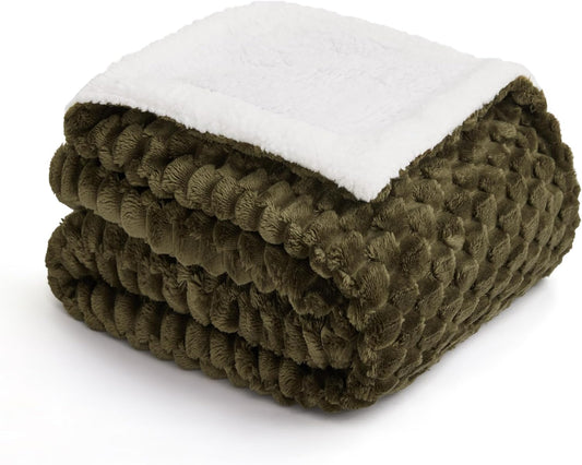 Manta de forro polar Sherpa para sofá o cama, 500 GSM, gruesa y cálida, manta
