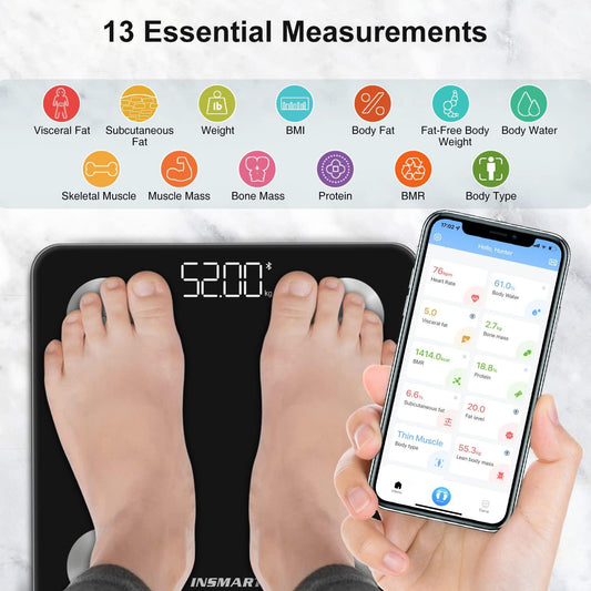 Báscula inteligente para peso corporal, báscula digital de baño IMC, peso - VIRTUAL MUEBLES