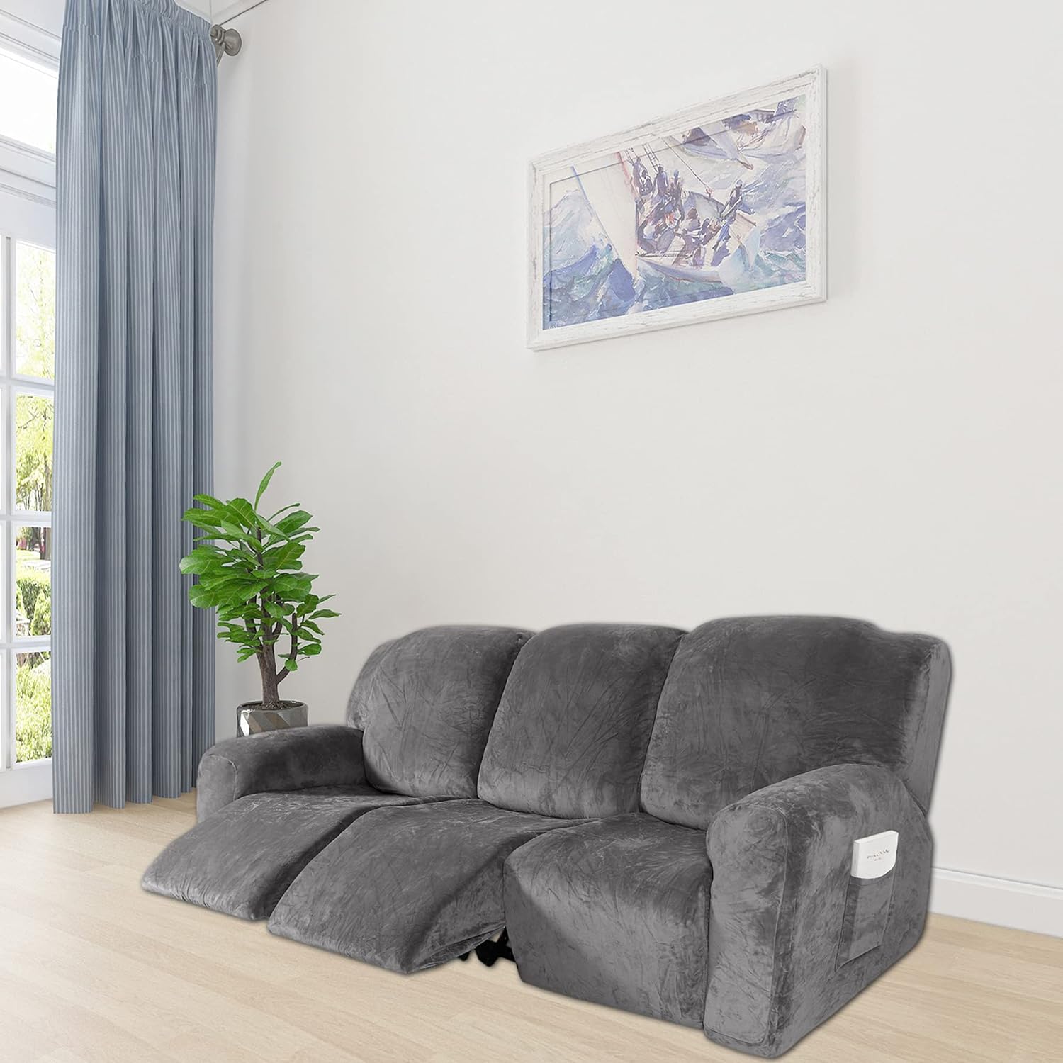 Fundas de sofá reclinable de 8 piezas para sofá de 3 cojines