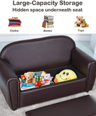 Sofá para niños, sofá de doble asiento para niños con almacenamiento debajo del