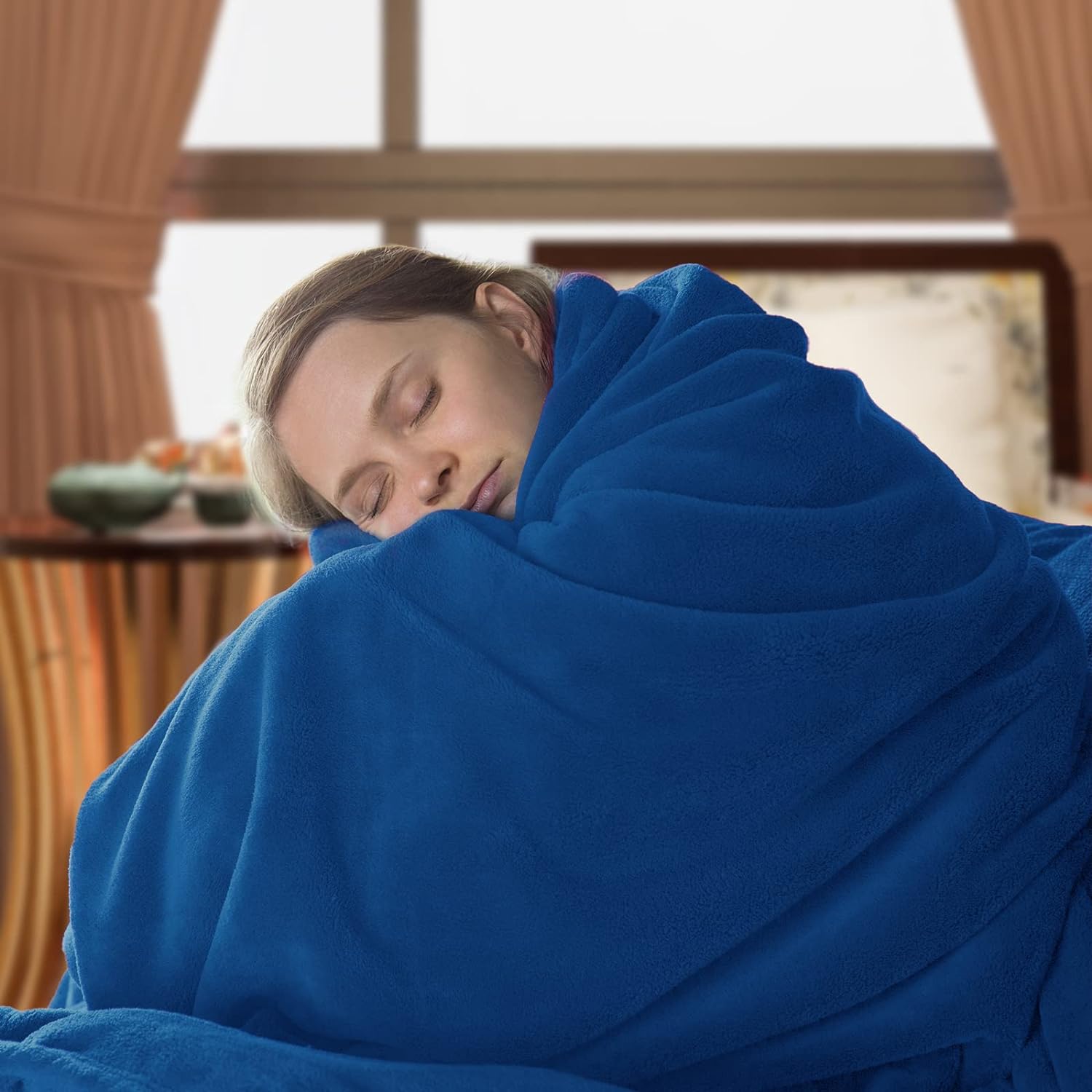  Manta azul para cama, tamaño bebé, playa, súper acogedora,  cálida manta de forro polar, mantas lujosas para sofá cama, 30 x 40  pulgadas : Hogar y Cocina