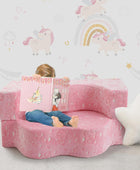MeMoreCool Sofá infantil de unicornio que brilla en la oscuridad sofá