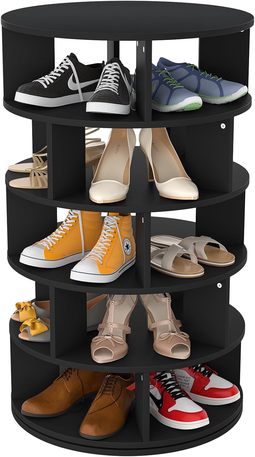Aheaplus Zapatero giratorio, organizador de zapatos de madera de 5 niv -  VIRTUAL MUEBLES