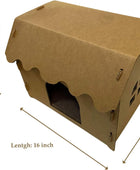 Acogedora casa para gatos con almohadilla rascadora, hecha de cartón corrugado,