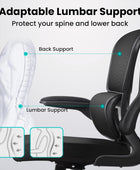 Silla de oficina, silla de escritorio ergonómica con soporte lumbar y