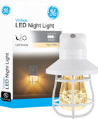 GE Luz nocturna LED vintage, enchufable, atardecer al amanecer, granja,