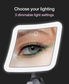 Espejo de aumento recargable de 10 veces con 3 ajustes de luz LED, luz táctil - VIRTUAL MUEBLES