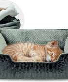 Cama para gatos de interior con funda extraíble lavable, cama pequeña para