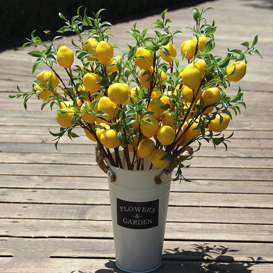 Firlar 6 ramas de limón artificiales, ramas de flores de limón falsas amarillas - VIRTUAL MUEBLES