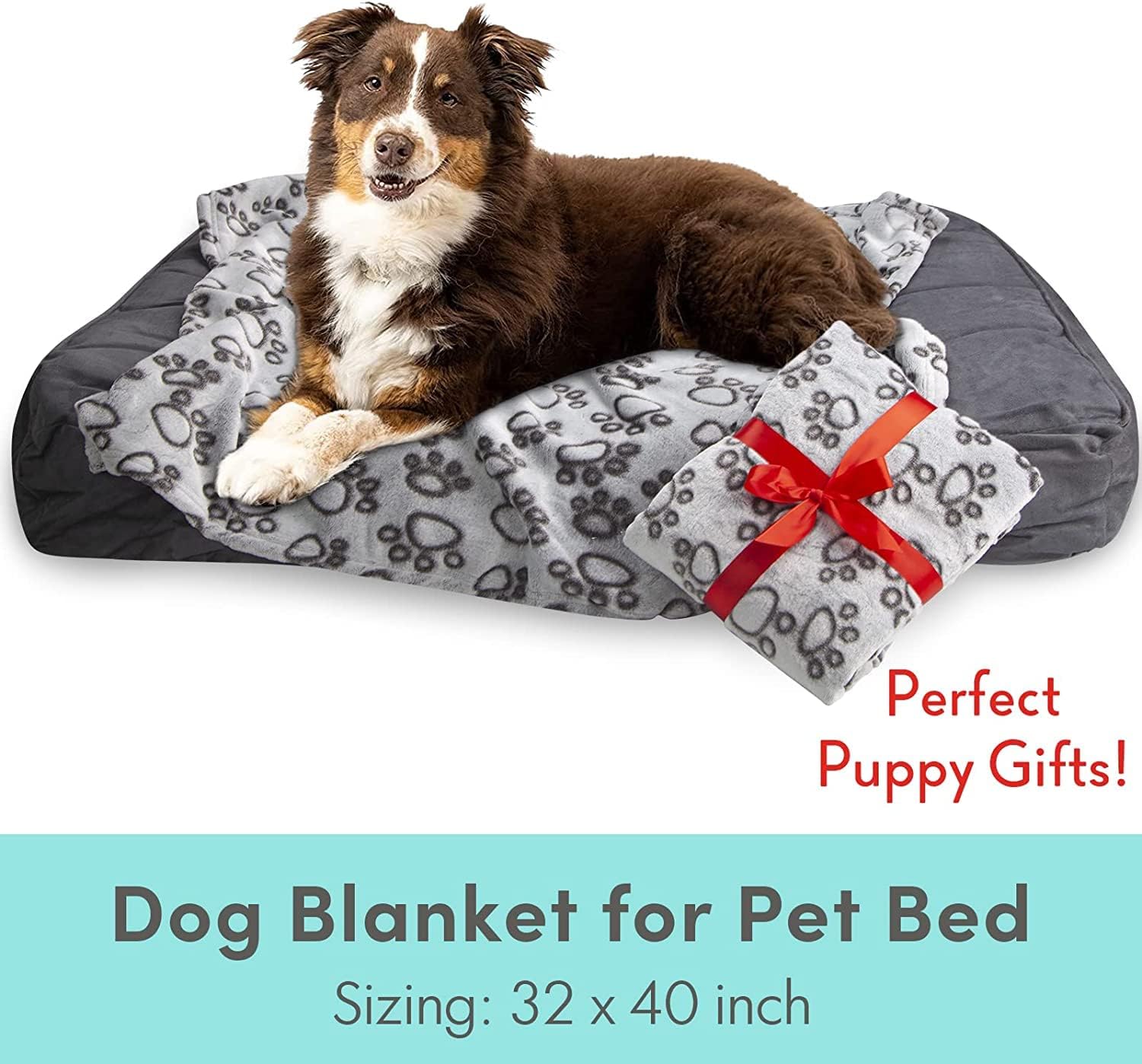 Premium Soft Dog Blanket, 40"x32" Puppy Essentials Dog Product Cat Calming