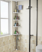Cesta de ducha de esquina de acero inoxidable para ducha barra de tensión para - VIRTUAL MUEBLES