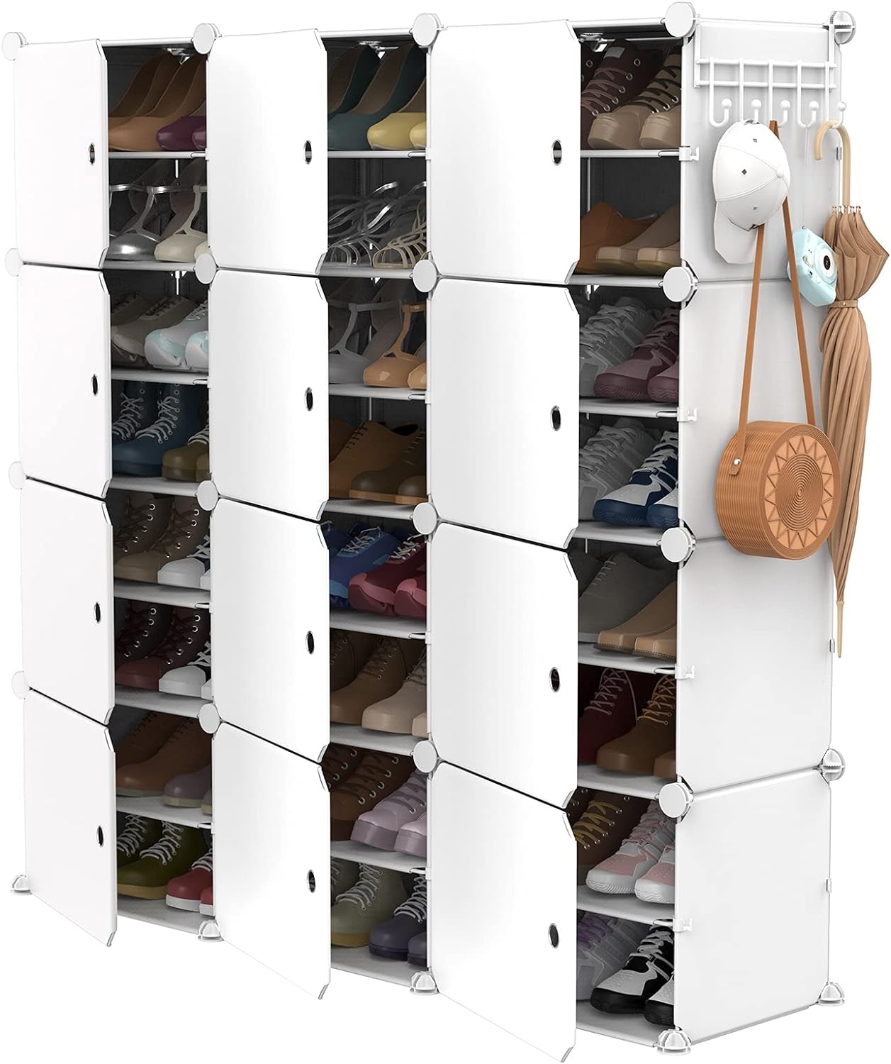 Zapatero portátil con puerta, 48 pares de almacenamiento de zapatos, f -  VIRTUAL MUEBLES