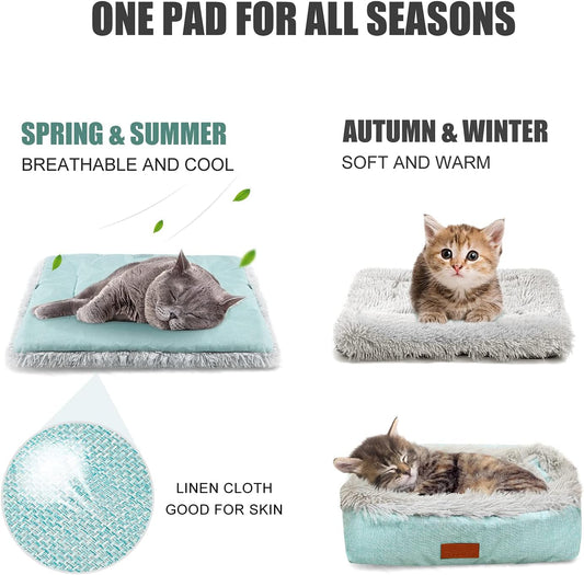 Cama para gatos pequeños, camas para gatos autocalentables, alfombrilla térmica