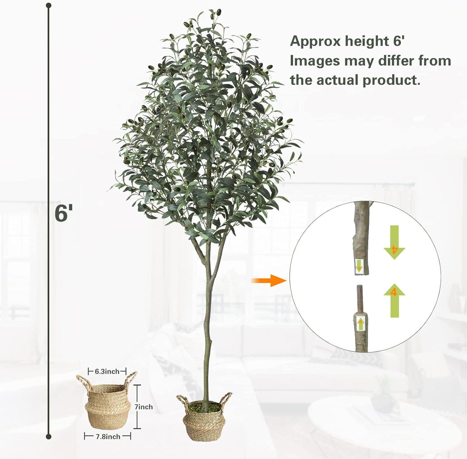 Árbol de olivo artificial de 6 pies, plantas artificiales para decorac -  VIRTUAL MUEBLES