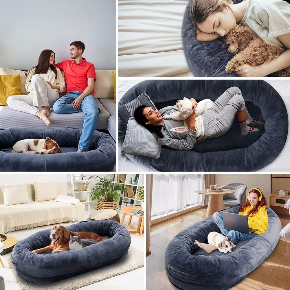 Cama humana para perro, cama gigante para perros de 67 x 38 x 12 pulgadas, para