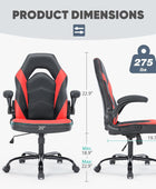 Silla de juegos roja, silla de computadora con soporte lumbar, silla de oficina