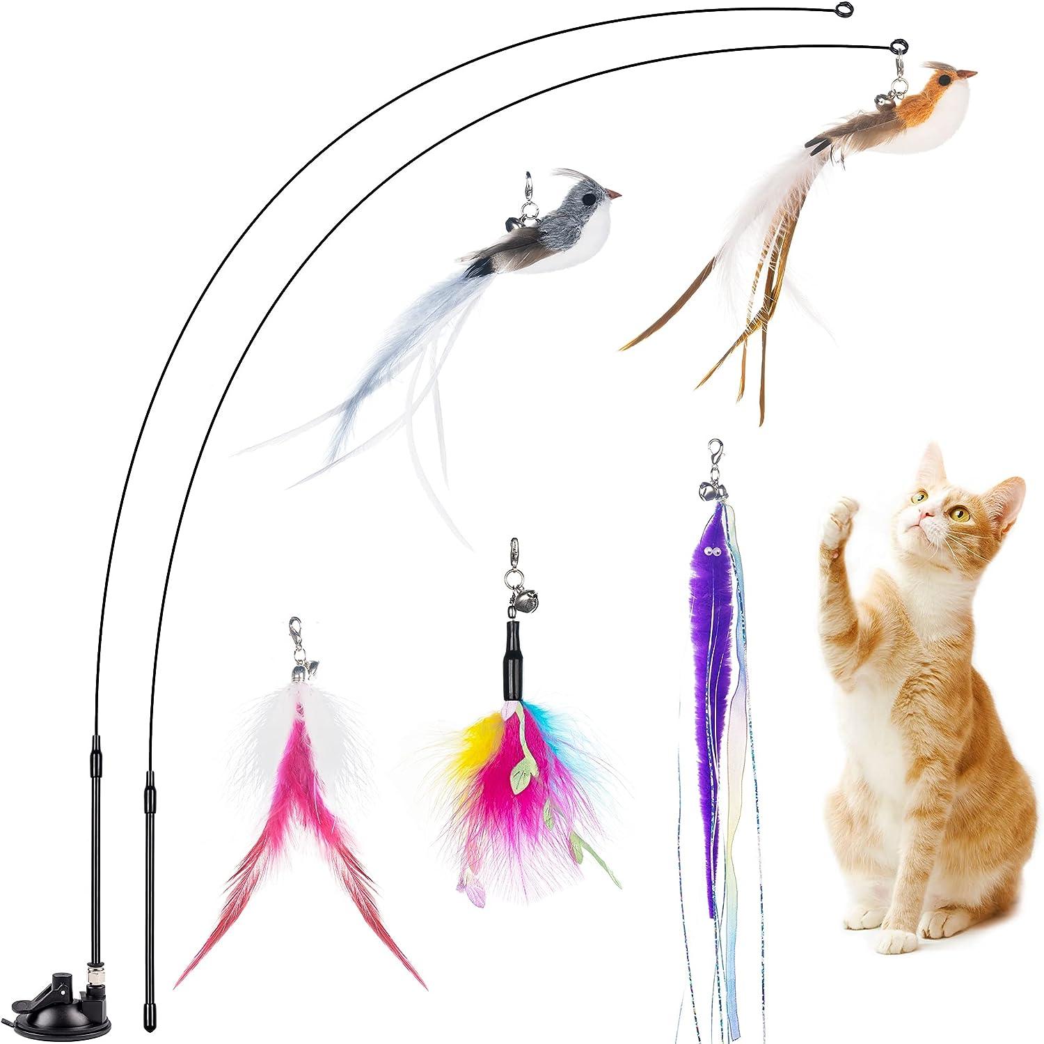 Juguetes para discount gatos con plumas