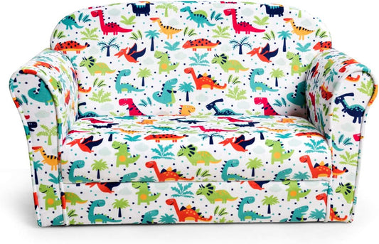 Sofá para niños sofá de doble asiento para niños con patrón de dinosaurio silla