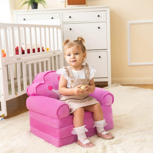 MOONBEEKI Sofá plegable para niños silla plegable de princesa para niños de 1 a
