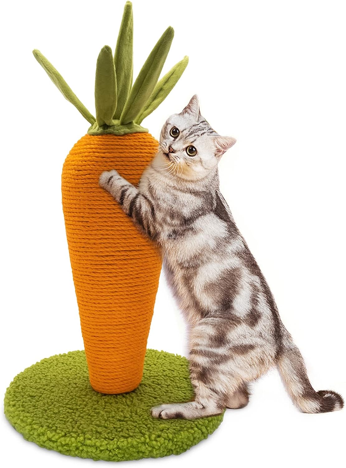 Poste rascador para gatos, lindo poste rascador de zanahoria, rascador de sisal
