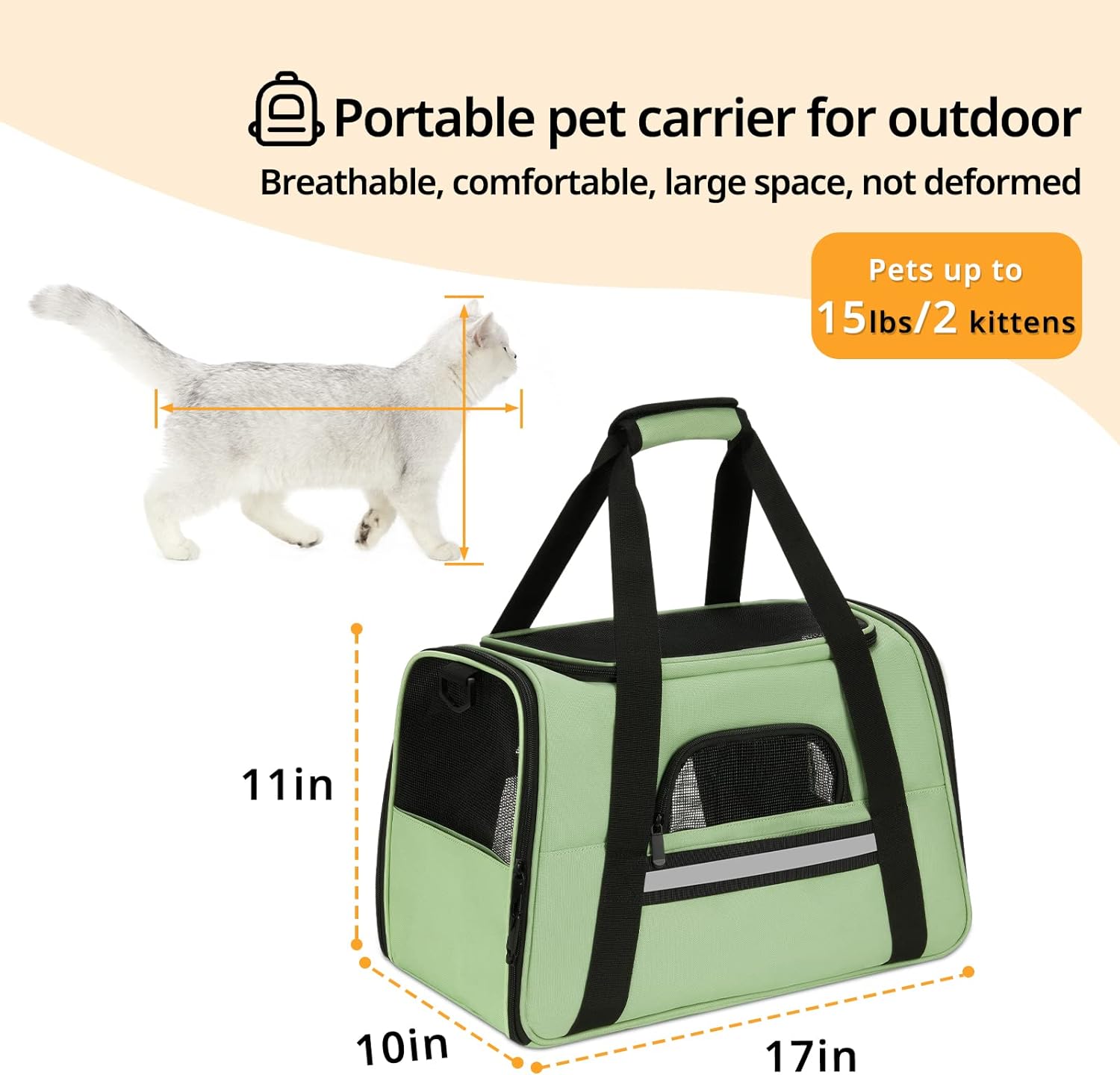 Transportador de mascotas aprobado por aerolíneas, transportador para gatos de
