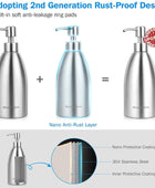 Dispensador de jabón de encimera de acero inoxidable de 15.2 onzas, botella de - VIRTUAL MUEBLES