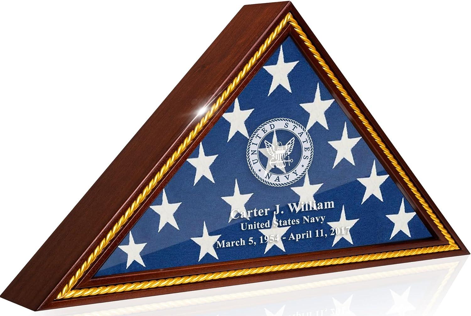 Caja de bandera personalizada para bandera de veterano estadounidense de 9.5 x - VIRTUAL MUEBLES