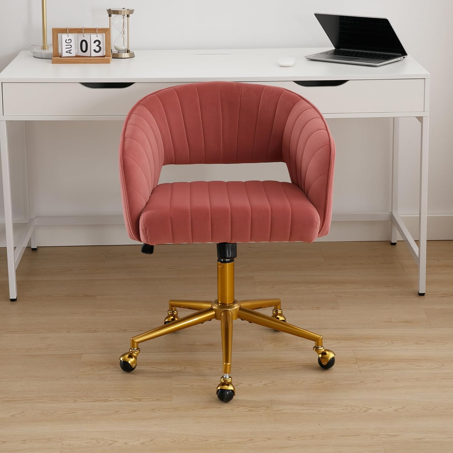 Sillas de escritorio de oficina en casa, silla de escritorio rosa tapi -  VIRTUAL MUEBLES