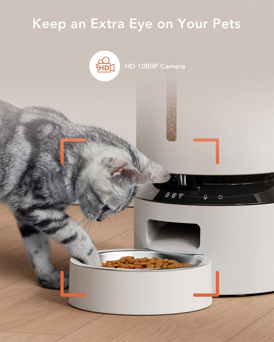Comedero automático para gatos con cámara video HD 1080P con visión nocturna