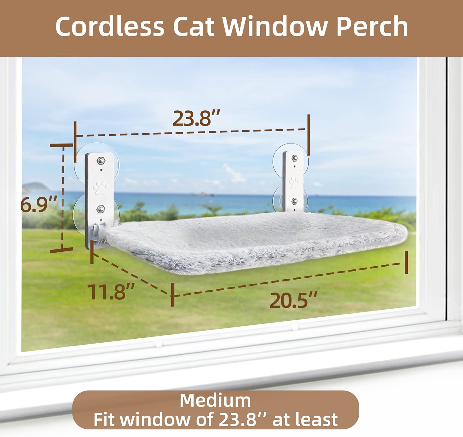 Percha inalámbrica para ventana de gato, hamaca para gato para pared con 4