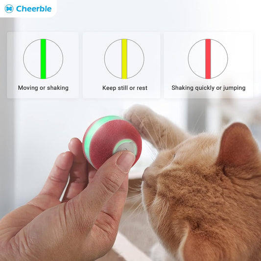 Juguete interactivo inteligente para gatos bola rodante de movimiento