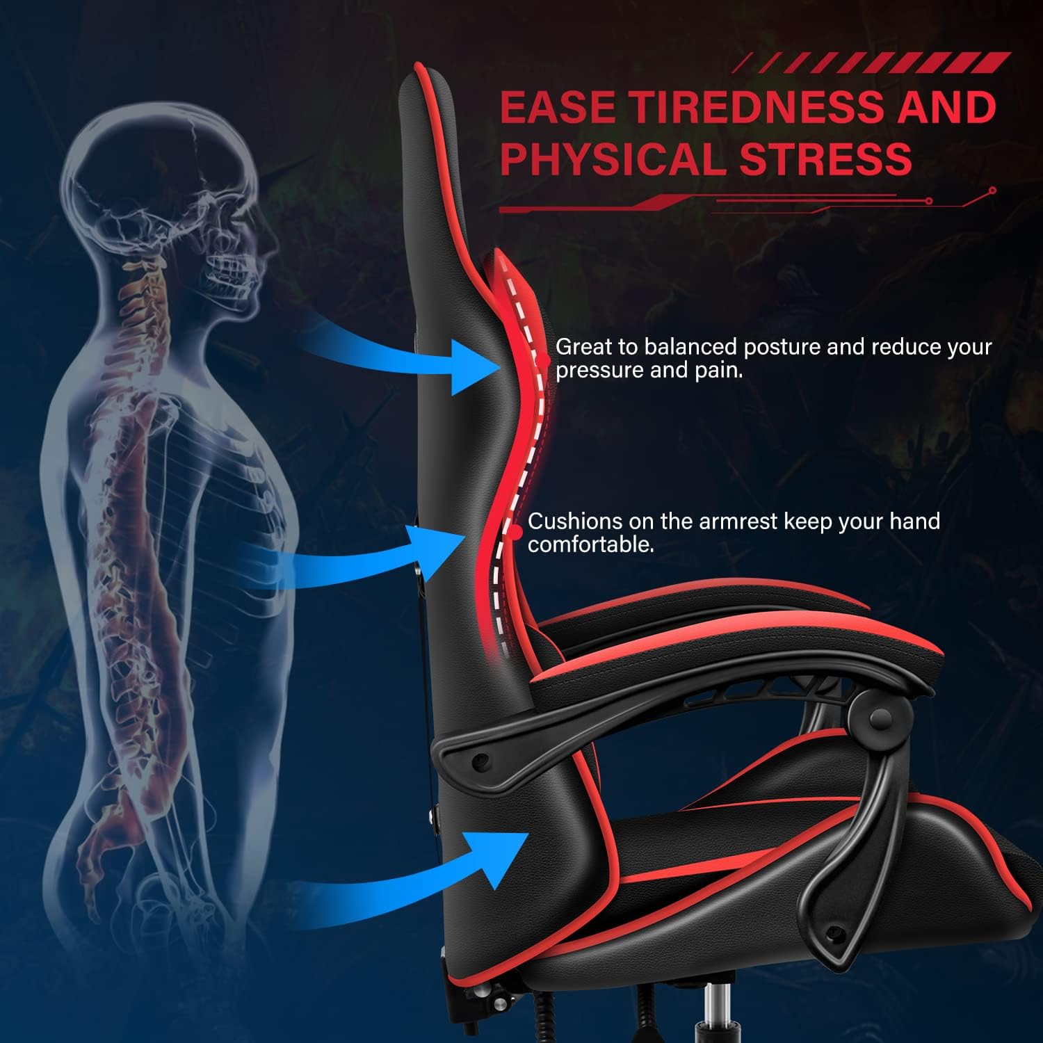 Respaldo ergonómico y altura del asiento reclinable giratorio ajustable para