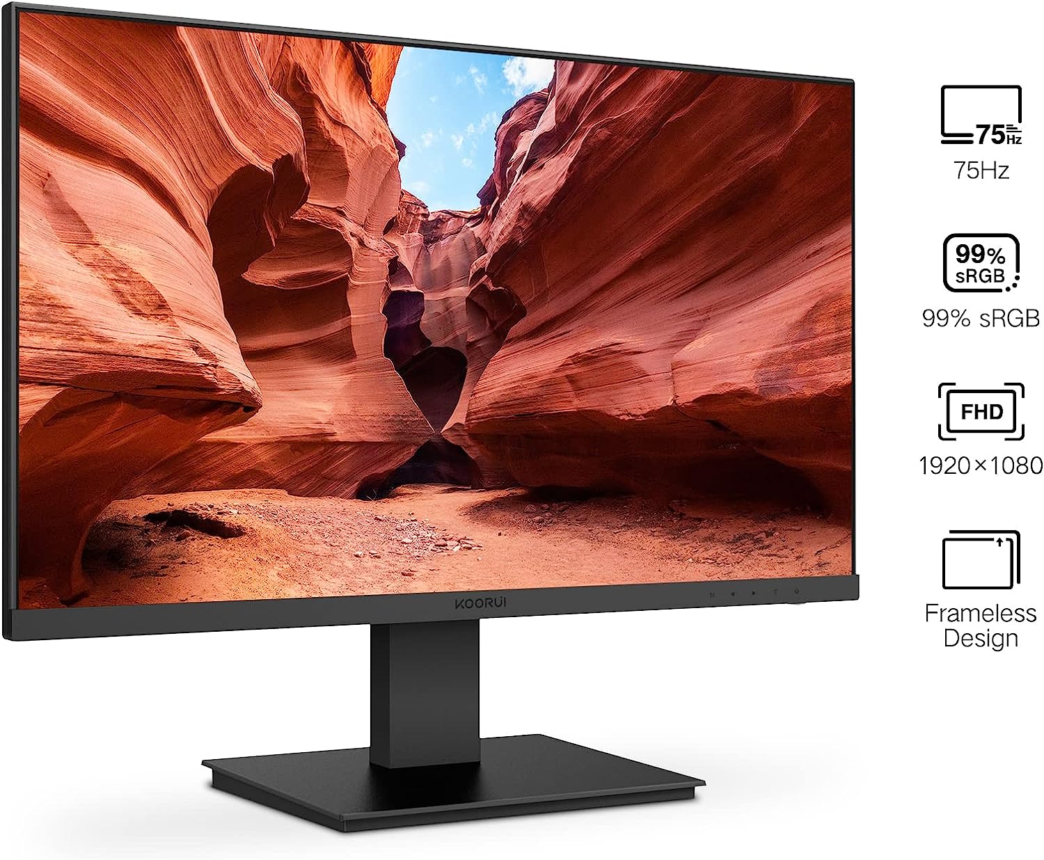 Monitor de computadora de 24 pulgadas, Full HD, 1920 x 1080p, VA, 75 Hz,