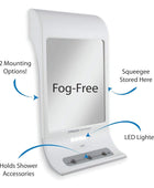 ZW20TW Espejo de ducha con luz LED para afeitado sin niebla, con sujeción - VIRTUAL MUEBLES