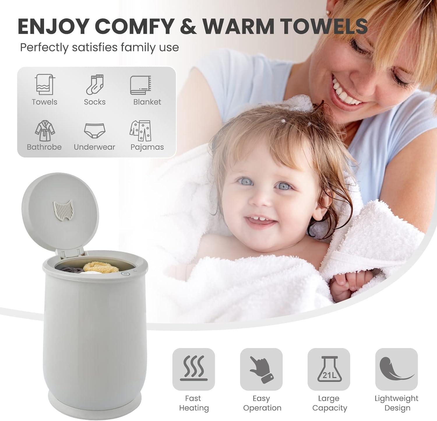 Cubo calentador de toallas para baño, calentador portátil de toallas calientes - VIRTUAL MUEBLES