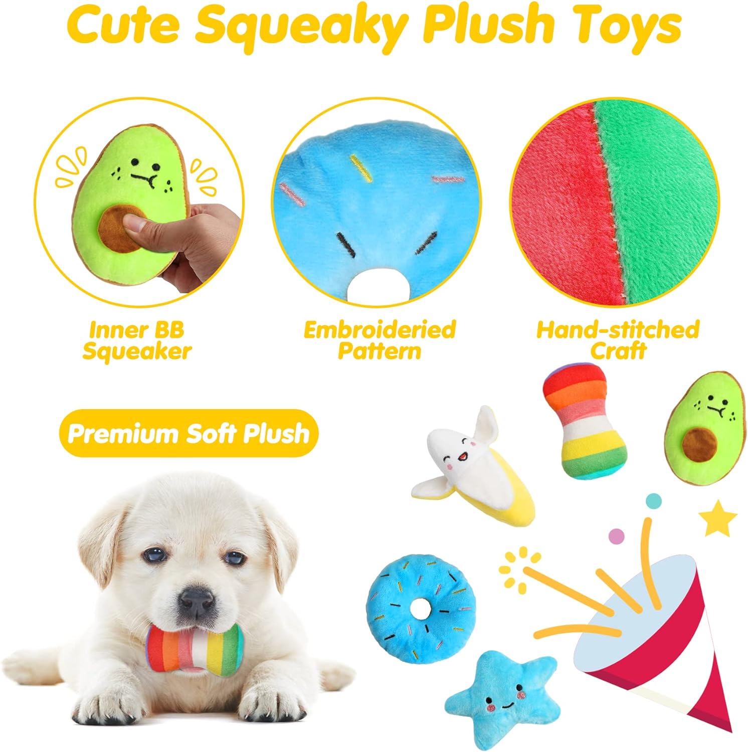 Paquete de 20 juguetes masticables de lujo para perros lindos juguetes para