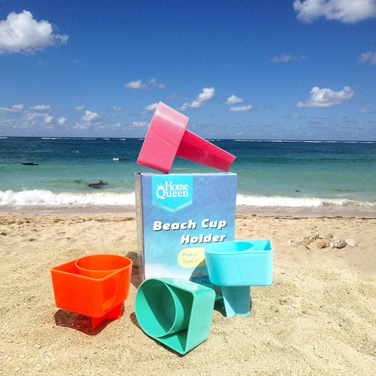 Home Queen Soporte para tazas de playa con bolsillo, soporte multifuncional - VIRTUAL MUEBLES