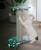 LUCKITTY Poste rascador pequeño para gatos con diseño de luna y estrella, tela