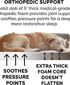 Cama para perro de espuma con espuma ortopédica sólida, de piel sintética y