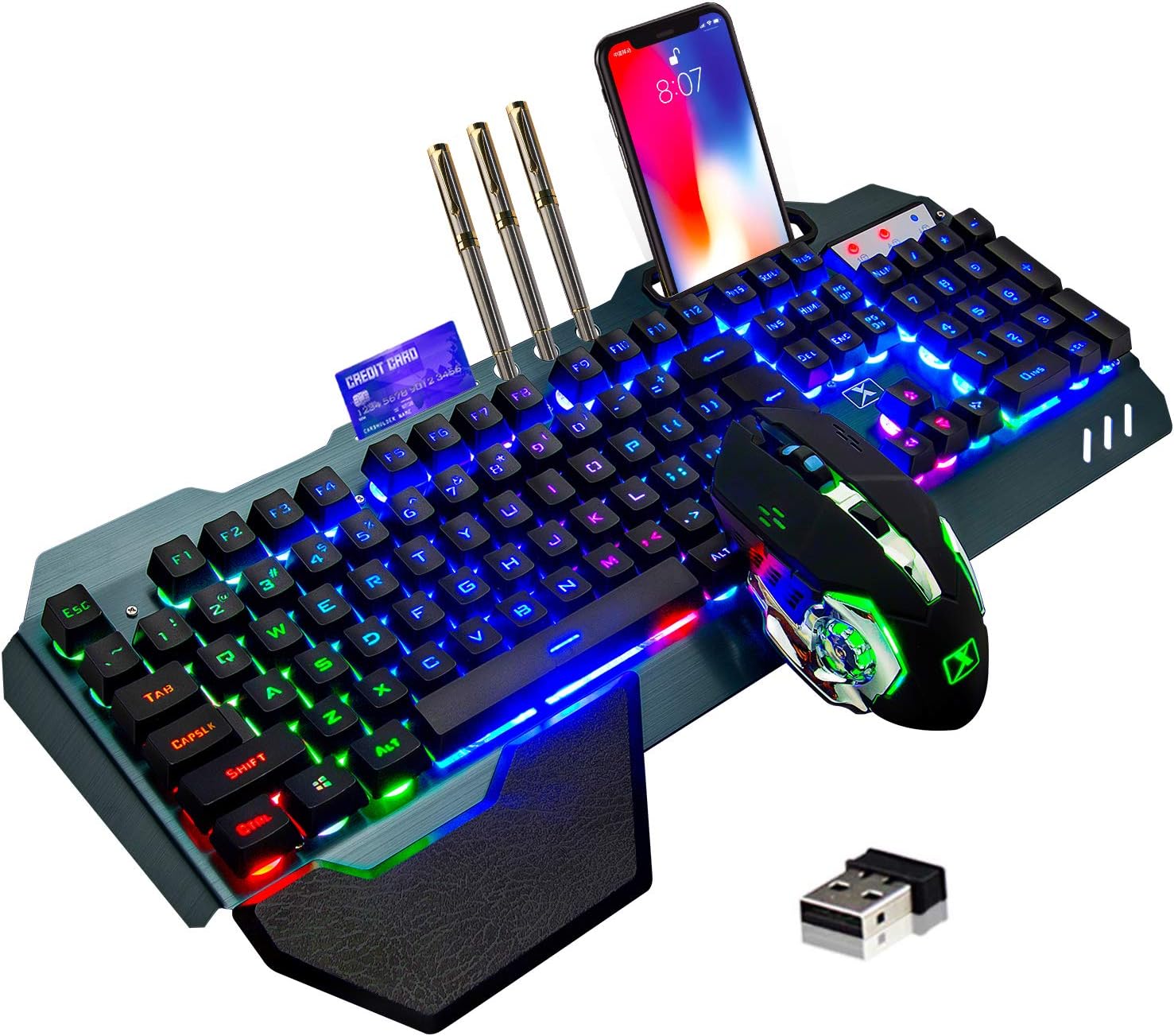 Combo de teclado y mouse inalámbricos para juegos  