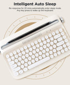 B303 Teclado inalámbrico para máquina de escribir, teclado estético Bluetooth