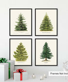 Goldie Days 4 impresiones de pinos, 8 x 10 pulgadas, decoración de invierno,